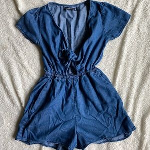 Abercrombie and Fitch, denim romper short sleeve, size xs.
